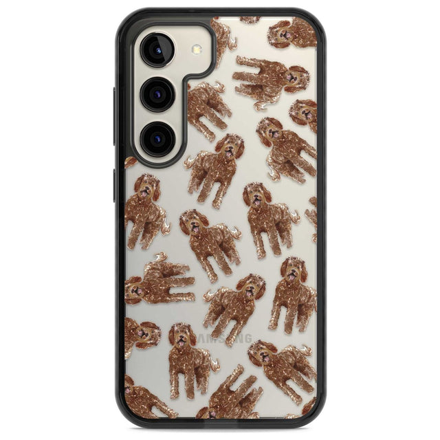 Labradoodle (Brown) Watercolour Dog Pattern Phone Case Samsung S22 / Black Impact Case,Samsung S23 / Black Impact Case Blanc Space