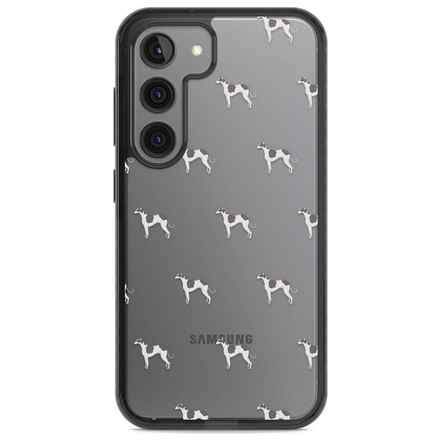 Greyhound Dog Pattern Clear Phone Case Samsung S22 / Black Impact Case,Samsung S23 / Black Impact Case Blanc Space