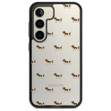 Basset Hound Dog Pattern Clear Phone Case Samsung S22 / Black Impact Case,Samsung S23 / Black Impact Case Blanc Space