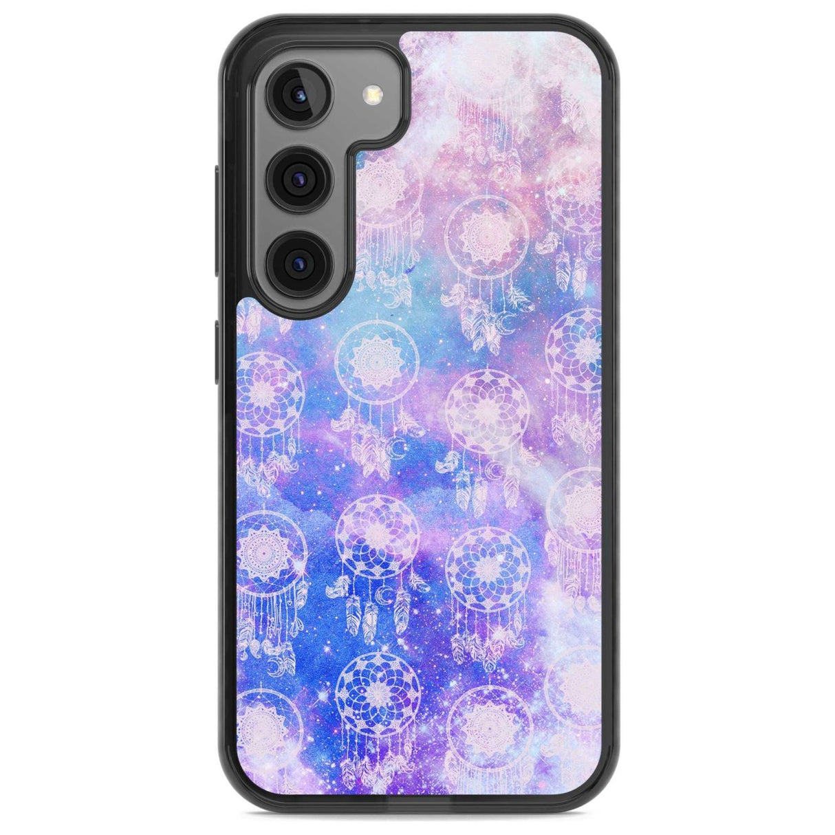 Dreamcatcher Pattern Galaxy Print Tie Dye Phone Case Samsung S22 / Black Impact Case,Samsung S23 / Black Impact Case Blanc Space