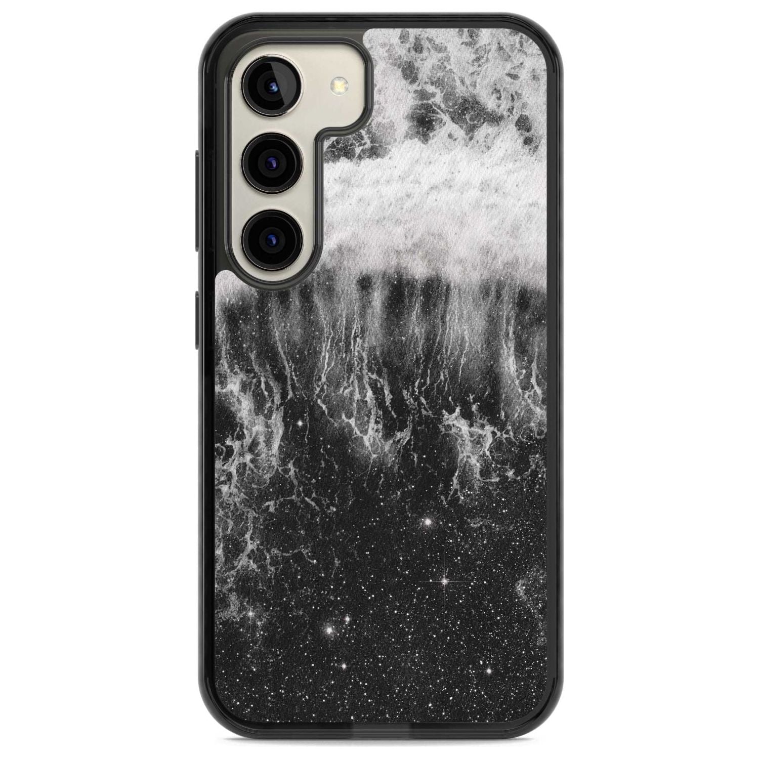 Ocean Wave Galaxy Print Phone Case Samsung S22 / Black Impact Case,Samsung S23 / Black Impact Case Blanc Space