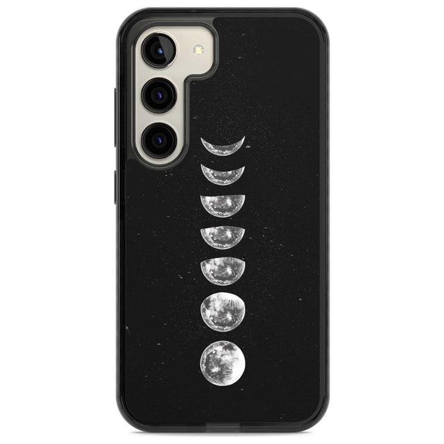 Light Watercolour Moons Phone Case Samsung S22 / Black Impact Case,Samsung S23 / Black Impact Case Blanc Space