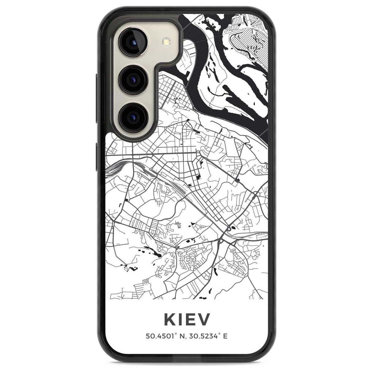 Map of Kiev, Ukraine Phone Case Samsung S22 / Black Impact Case,Samsung S23 / Black Impact Case Blanc Space