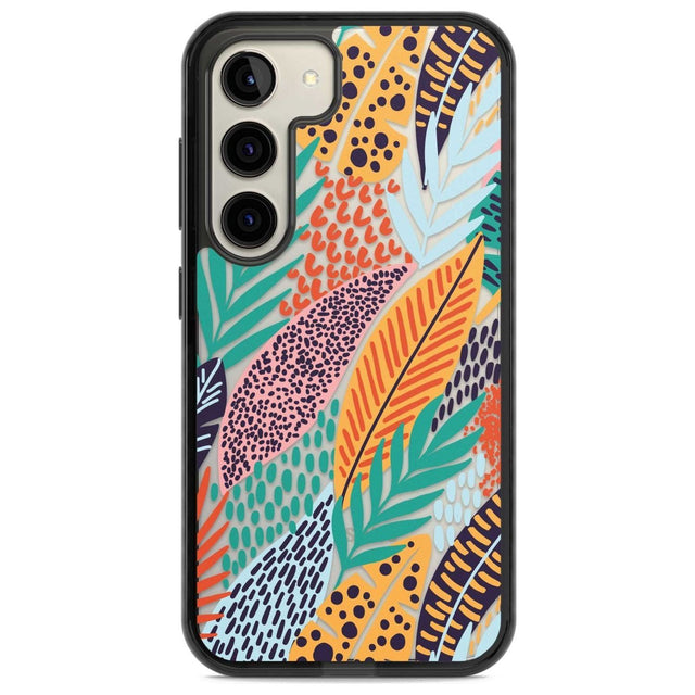 Colourful Leaves Mixture Phone Case Samsung S22 / Black Impact Case,Samsung S23 / Black Impact Case Blanc Space
