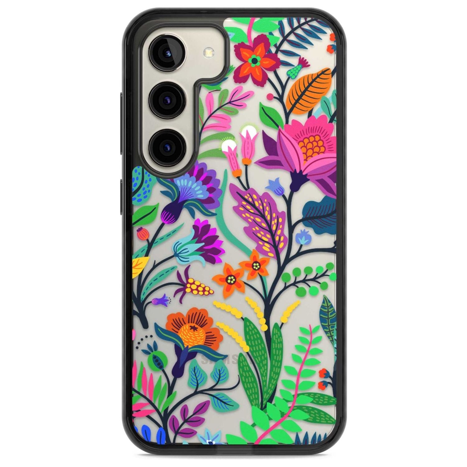 Floral Vibe Phone Case Samsung S22 / Black Impact Case,Samsung S23 / Black Impact Case Blanc Space