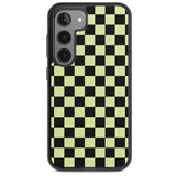 Black & Lime Check Impact Phone Case for Samsung Galaxy S24, Samsung Galaxy S23, Samsung Galaxy S22