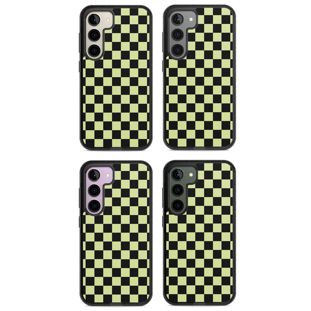 Black & Lime Check Impact Phone Case for Samsung Galaxy S24, Samsung Galaxy S23, Samsung Galaxy S22