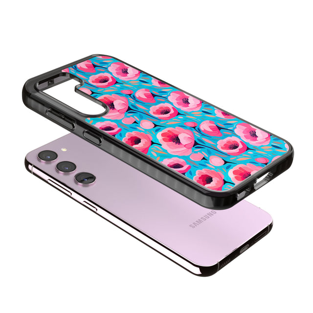 Tropical Pink Poppies Impact Phone Case for Samsung Galaxy S24, Samsung Galaxy S23, Samsung Galaxy S22