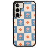 Vintage Bloom Checkered Impact Phone Case for Samsung Galaxy S24, Samsung Galaxy S23, Samsung Galaxy S22