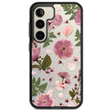 Natural Arrangement of Flowers & Leaves Design Phone Case Samsung S22 / Black Impact Case,Samsung S23 / Black Impact Case Blanc Space