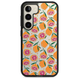 Blood Orange Fruit Pattern Transparent Phone Case Samsung S22 / Black Impact Case,Samsung S23 / Black Impact Case Blanc Space