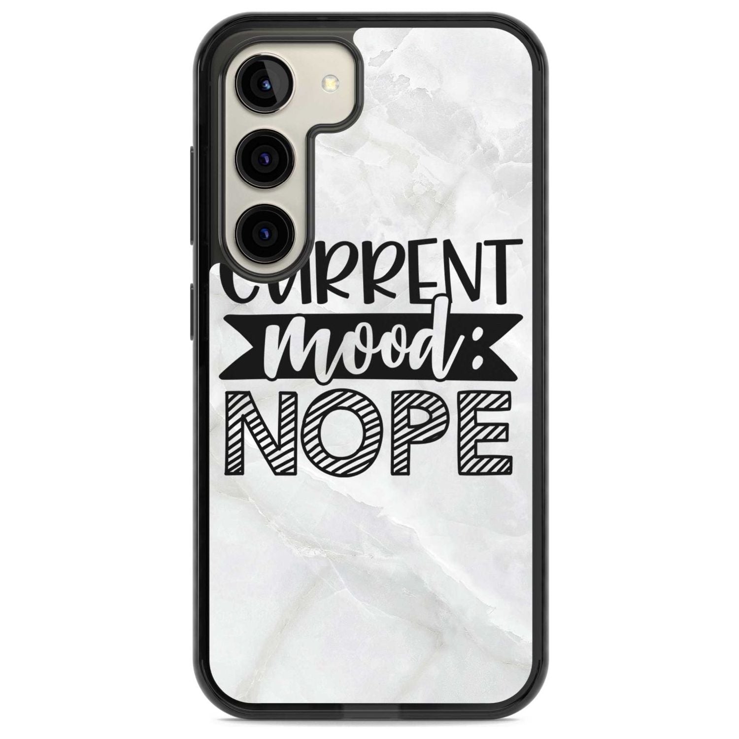 Current Mood NOPE Phone Case Samsung S22 / Black Impact Case,Samsung S23 / Black Impact Case Blanc Space