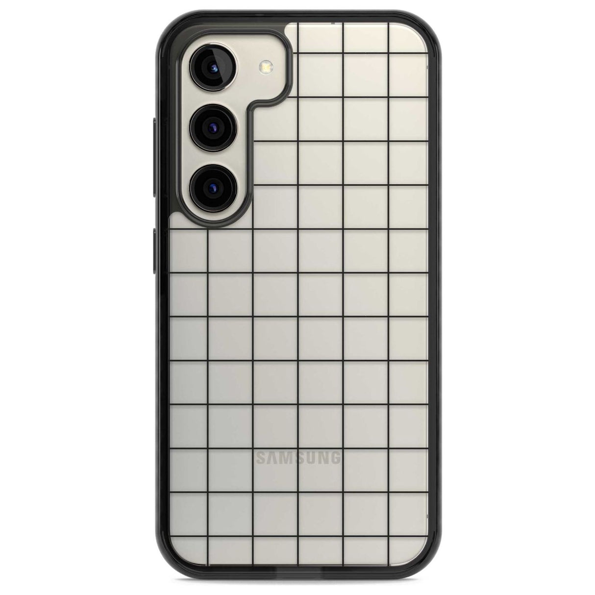 Simplistic Large Grid Pattern Black (Transparent)