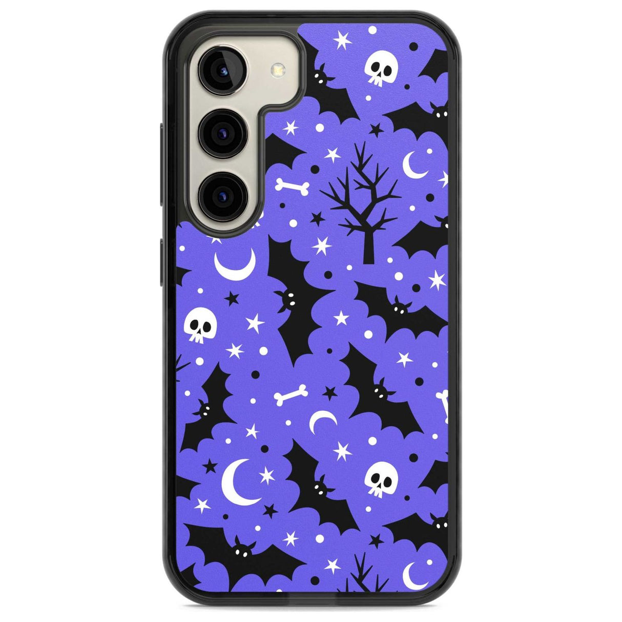 Bats n' Bones Pattern Phone Case Samsung S22 / Black Impact Case,Samsung S23 / Black Impact Case Blanc Space