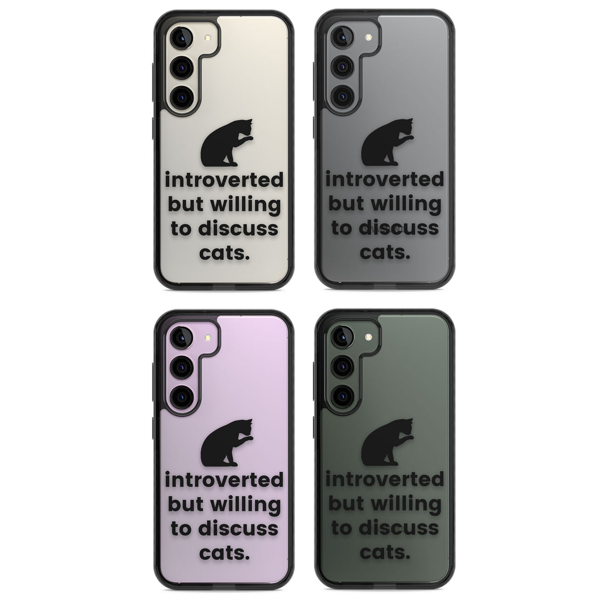 Introverted But Willing To Discuss Cats Impact Phone Case for Samsung Galaxy S24, Samsung Galaxy S23, Samsung Galaxy S22