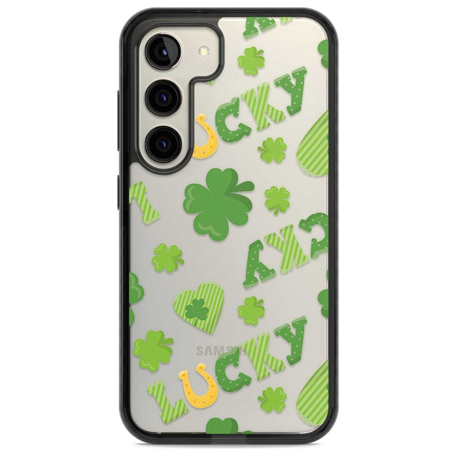 Lucky Irish Clover Phone Case Samsung S22 / Black Impact Case,Samsung S23 / Black Impact Case Blanc Space