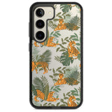 ClearTiger & Fern Jungle Cat Pattern Phone Case Samsung S22 / Black Impact Case,Samsung S23 / Black Impact Case Blanc Space