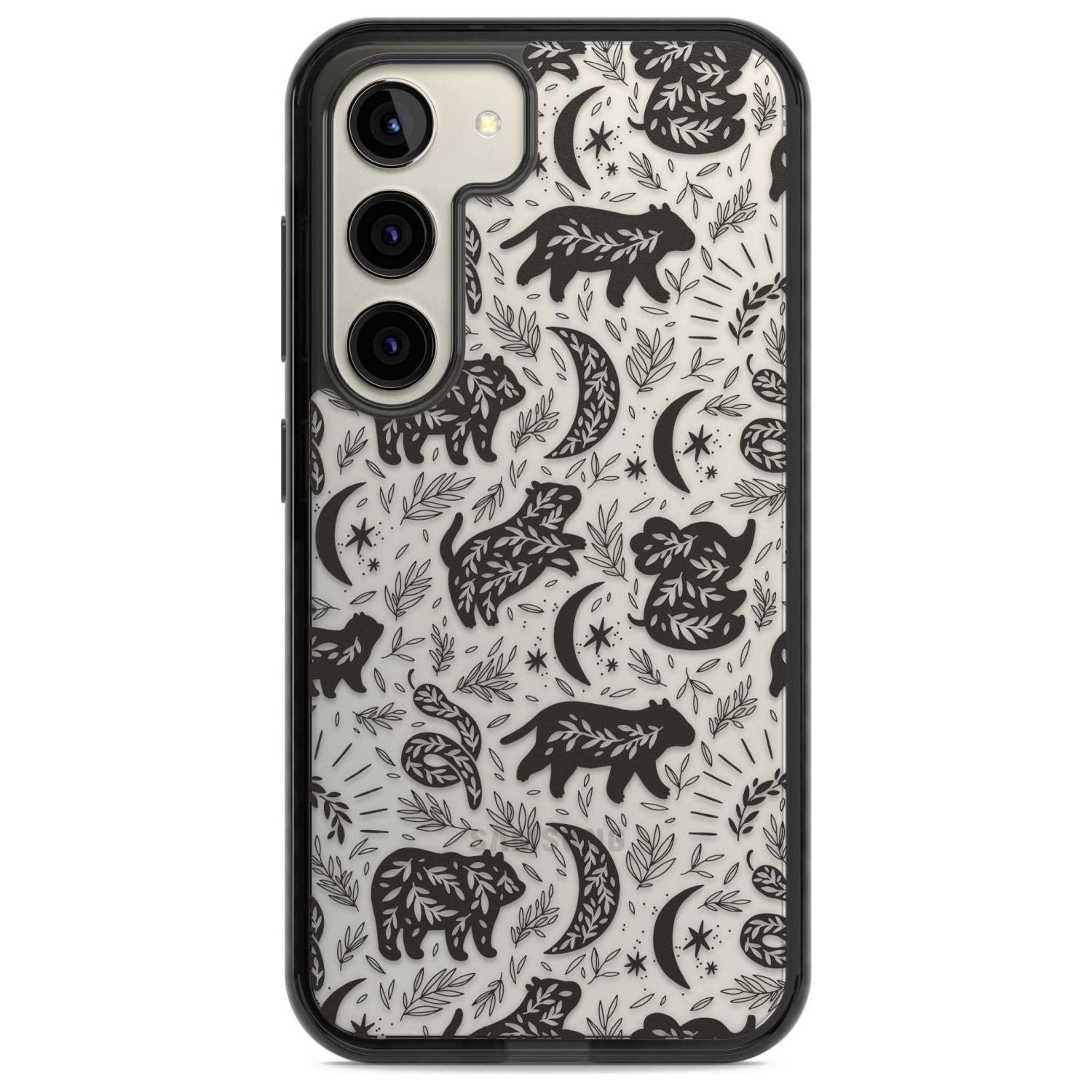 Leafy Bears Phone Case Samsung S22 / Black Impact Case,Samsung S23 / Black Impact Case Blanc Space
