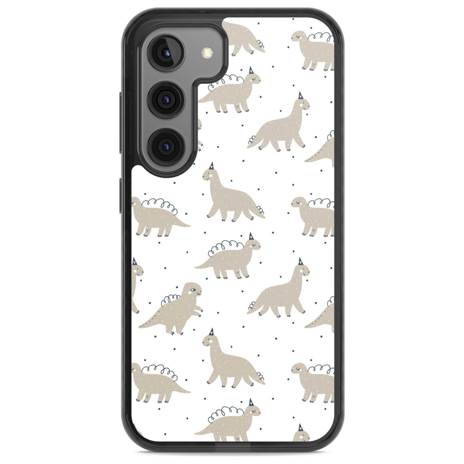 Adorable Dinosaurs Pattern Phone Case Samsung S22 / Black Impact Case,Samsung S23 / Black Impact Case Blanc Space