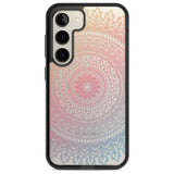 Large Rainbow Mandala Phone Case Samsung S22 / Black Impact Case,Samsung S23 / Black Impact Case Blanc Space