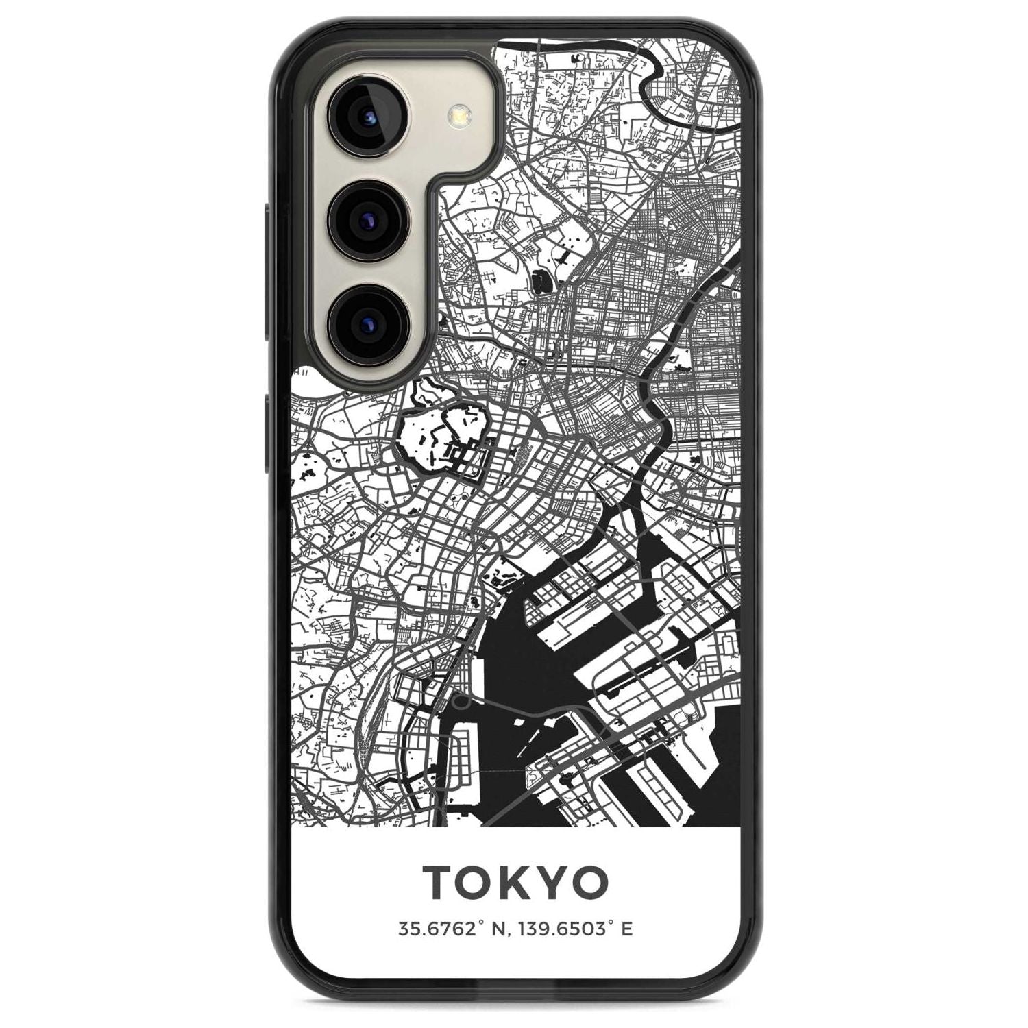 Map of Tokyo, Japan Phone Case Samsung S22 / Black Impact Case,Samsung S23 / Black Impact Case Blanc Space