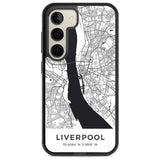 Map of Liverpool, England Phone Case Samsung S22 / Black Impact Case,Samsung S23 / Black Impact Case Blanc Space