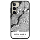 Map of New York, New York Phone Case Samsung S22 / Black Impact Case,Samsung S23 / Black Impact Case Blanc Space