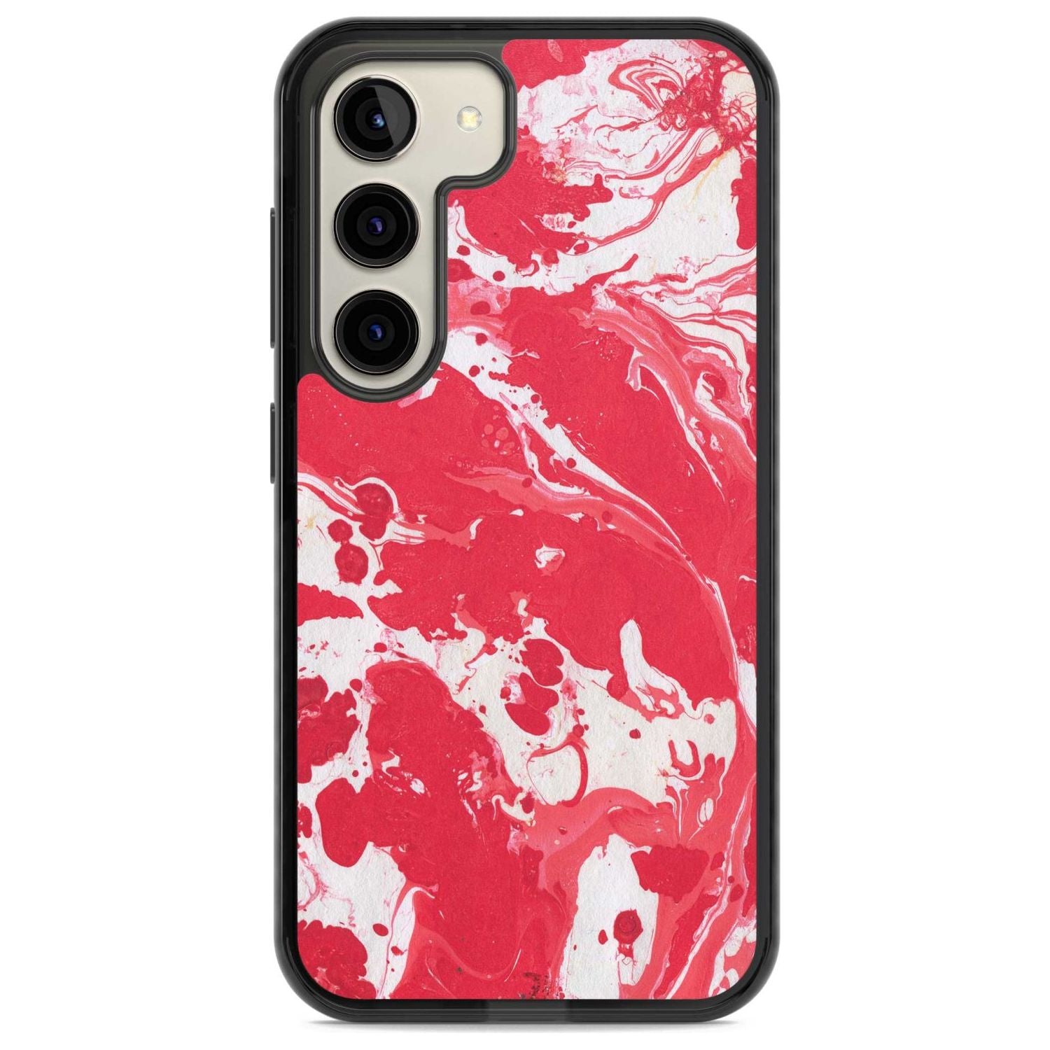 Red & White - Marbled Paper