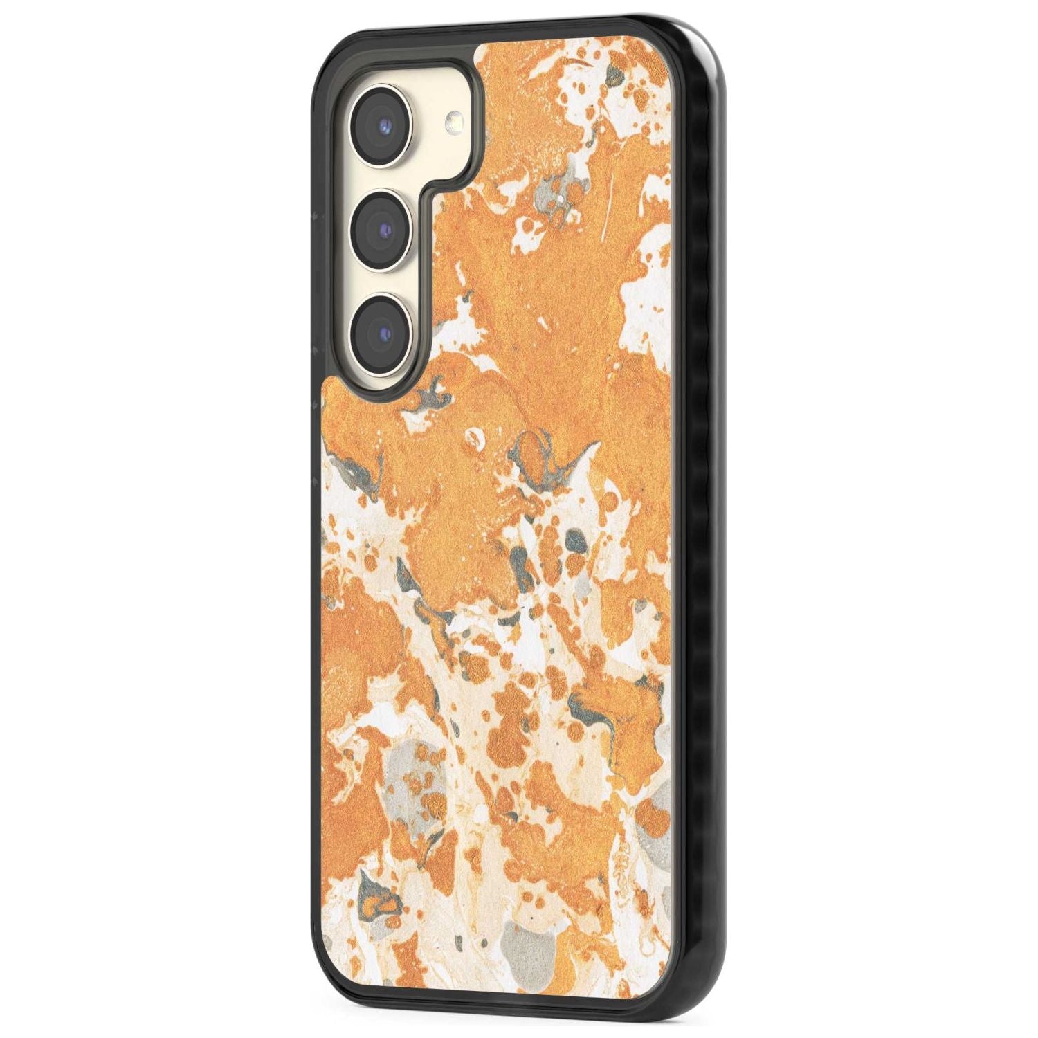 Orange Marbled Paper Pattern