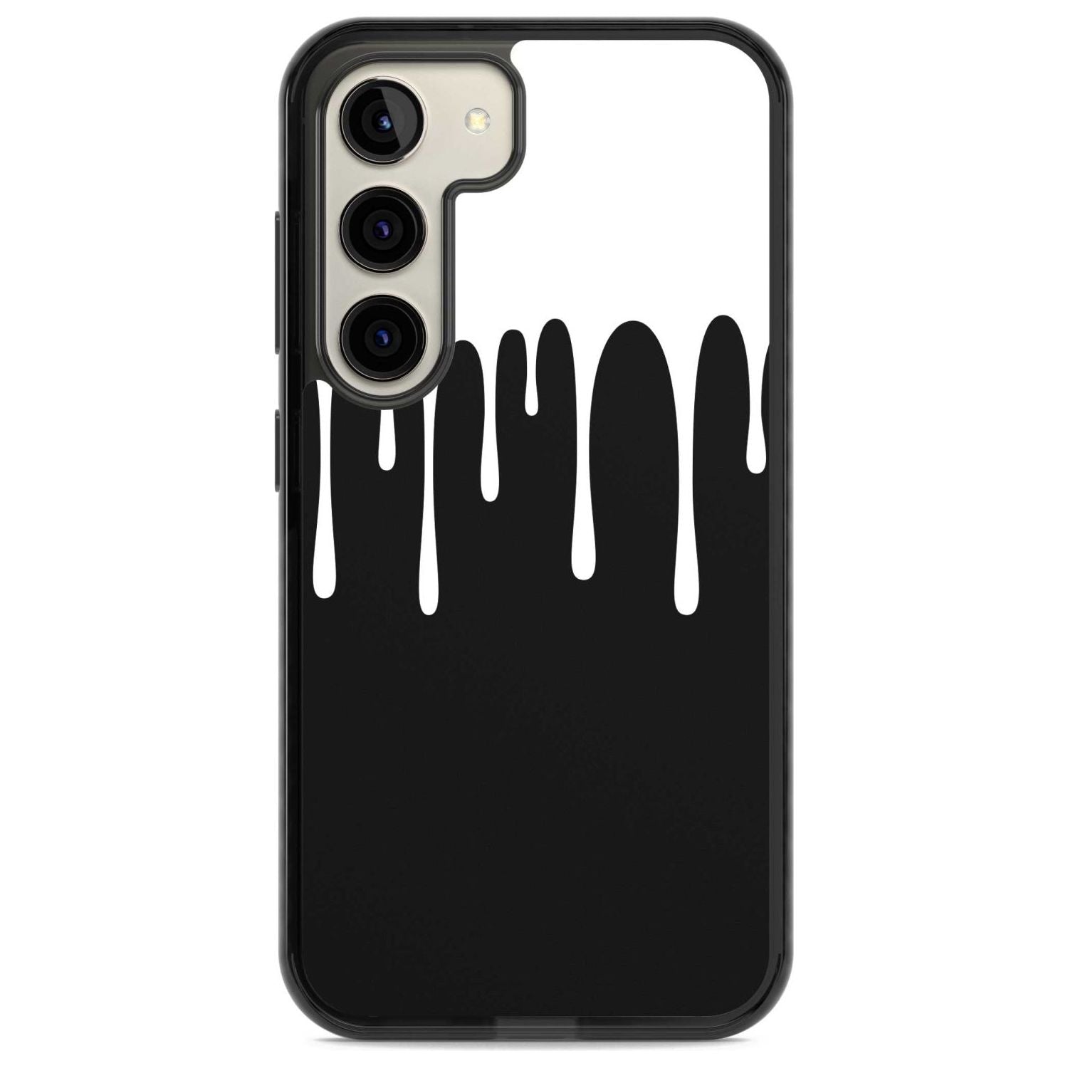 Melted Effect: White & Black Phone Case Samsung S22 / Black Impact Case,Samsung S23 / Black Impact Case Blanc Space