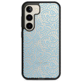 Light Blue Pattern Memphis Retro Pattern Design Phone Case Samsung S22 / Black Impact Case,Samsung S23 / Black Impact Case Blanc Space