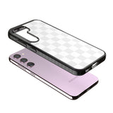 WHITE CHECKERED Impact Phone Case for Samsung Galaxy S24, Samsung Galaxy S23, Samsung Galaxy S22