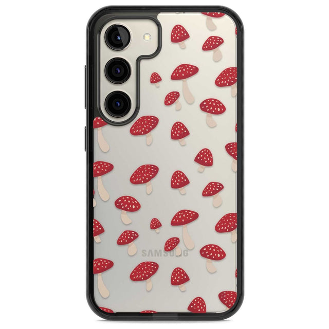 Magical Mushrooms Pattern Phone Case Samsung S22 / Black Impact Case,Samsung S23 / Black Impact Case Blanc Space