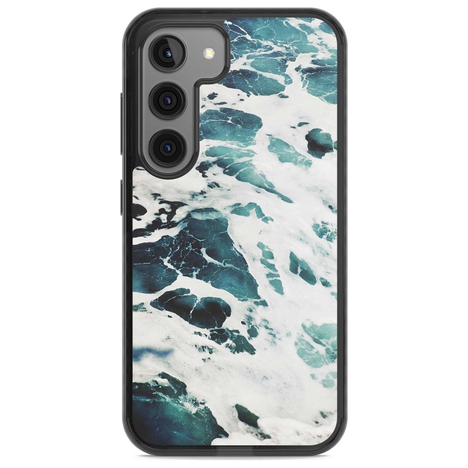 Ocean Waves Photograph Phone Case Samsung S22 / Black Impact Case,Samsung S23 / Black Impact Case Blanc Space