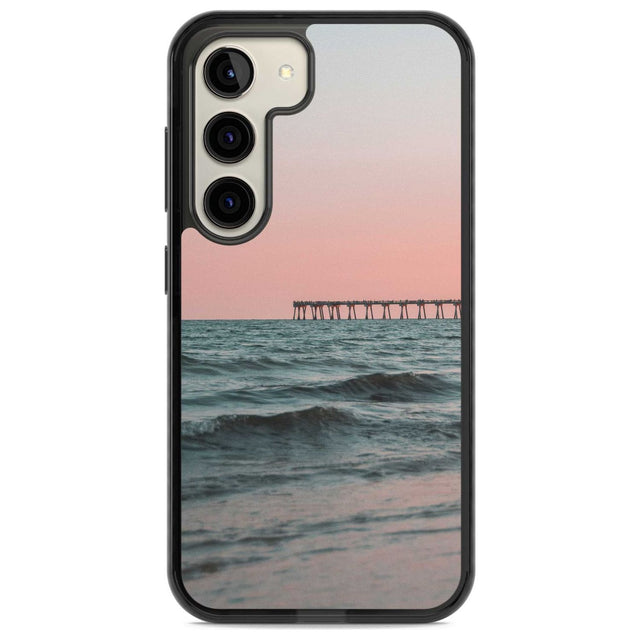 Beach Pier Photograph Phone Case Samsung S22 / Black Impact Case,Samsung S23 / Black Impact Case Blanc Space