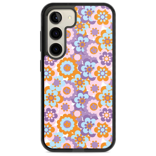 Flower Power Pattern Phone Case Samsung S22 / Black Impact Case,Samsung S23 / Black Impact Case Blanc Space