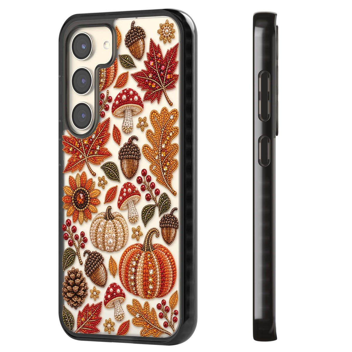 Beaded Autumn iPhone case | Black Impact case for Samsung Galaxy S24, Samsung Galaxy S23, Samsung Galaxy S22