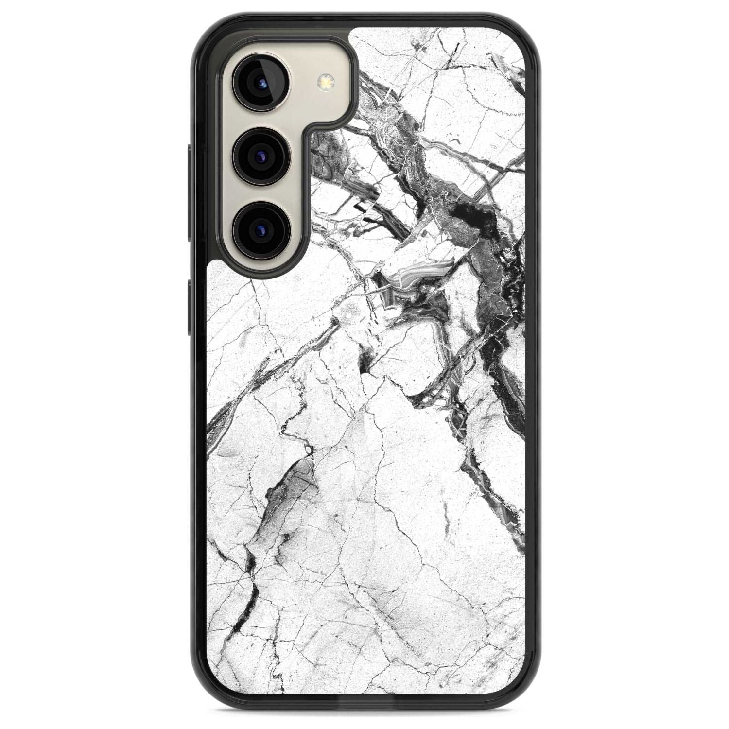 Black & White Stormy Marble Phone Case Samsung S22 / Black Impact Case,Samsung S23 / Black Impact Case Blanc Space