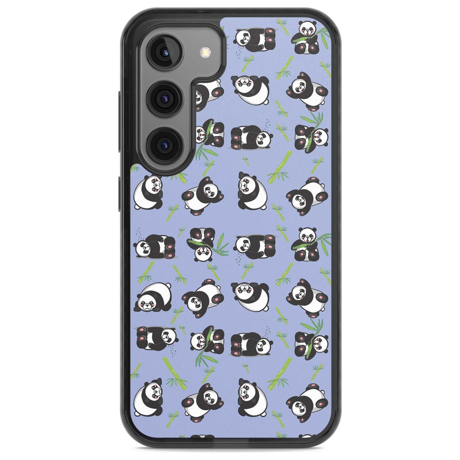Panda Pattern Phone Case Samsung S22 / Black Impact Case,Samsung S23 / Black Impact Case Blanc Space