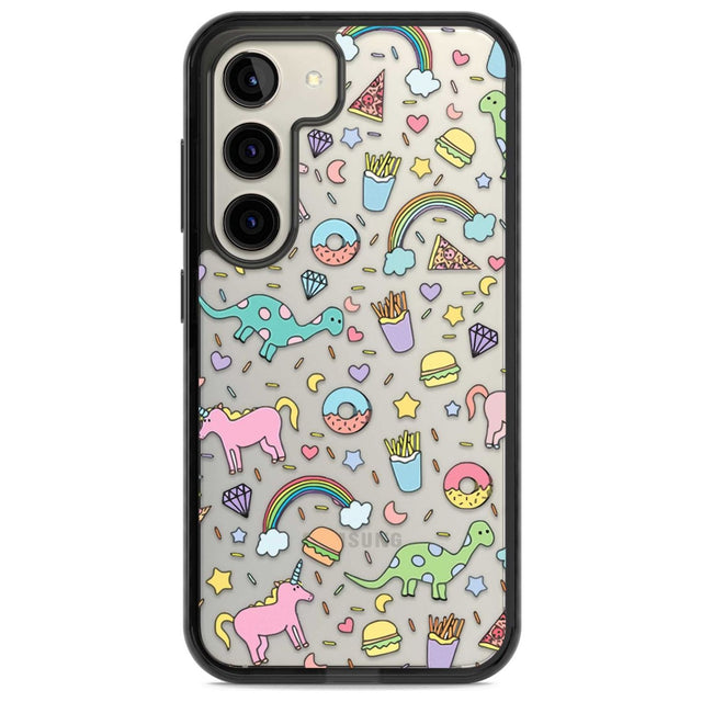 Cute Pattern Phone Case Samsung S22 / Black Impact Case,Samsung S23 / Black Impact Case Blanc Space