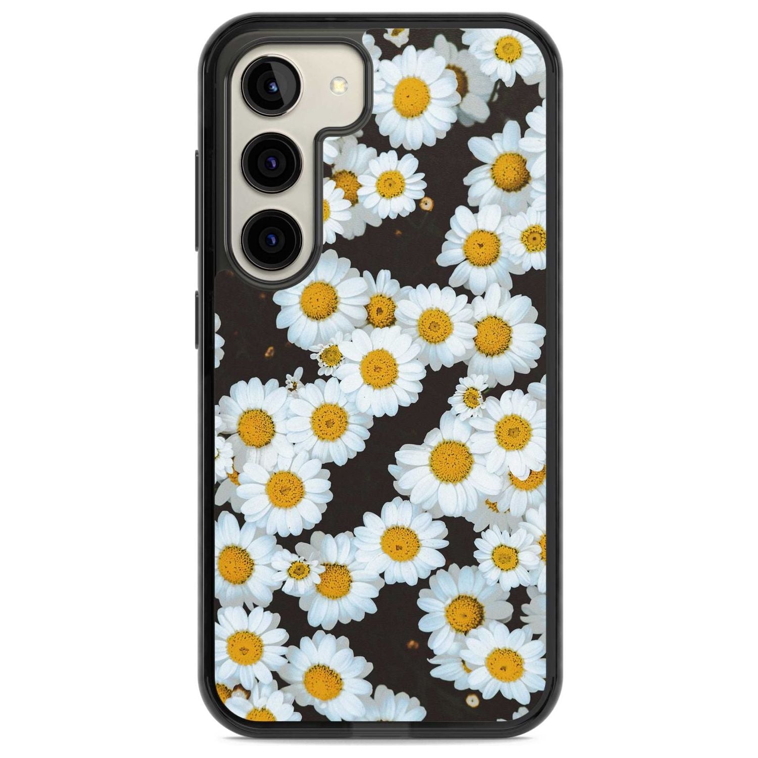 Daisies - Real Floral Photographs Phone Case Samsung S22 / Black Impact Case,Samsung S23 / Black Impact Case Blanc Space