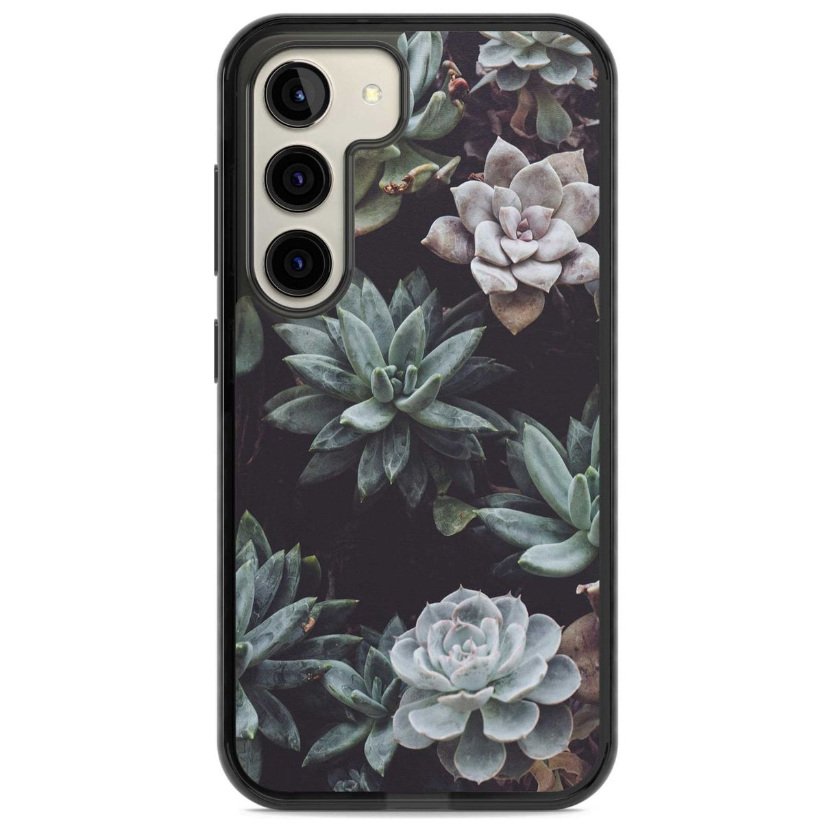 Mixed Succulents - Real Botanical Photographs Phone Case Samsung S22 / Black Impact Case,Samsung S23 / Black Impact Case Blanc Space