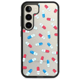 Kawaii Pill Pattern Phone Case Samsung S22 / Black Impact Case,Samsung S23 / Black Impact Case Blanc Space