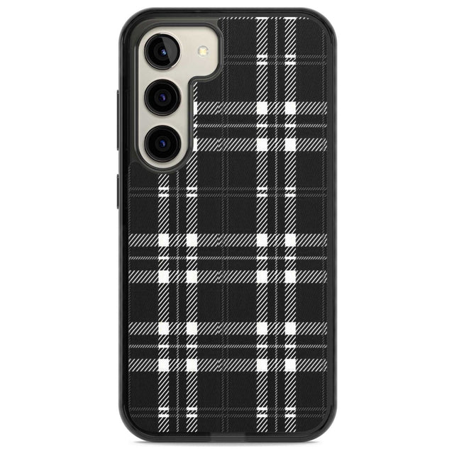 Divine Black Plaid Phone Case Samsung S22 / Black Impact Case,Samsung S23 / Black Impact Case Blanc Space