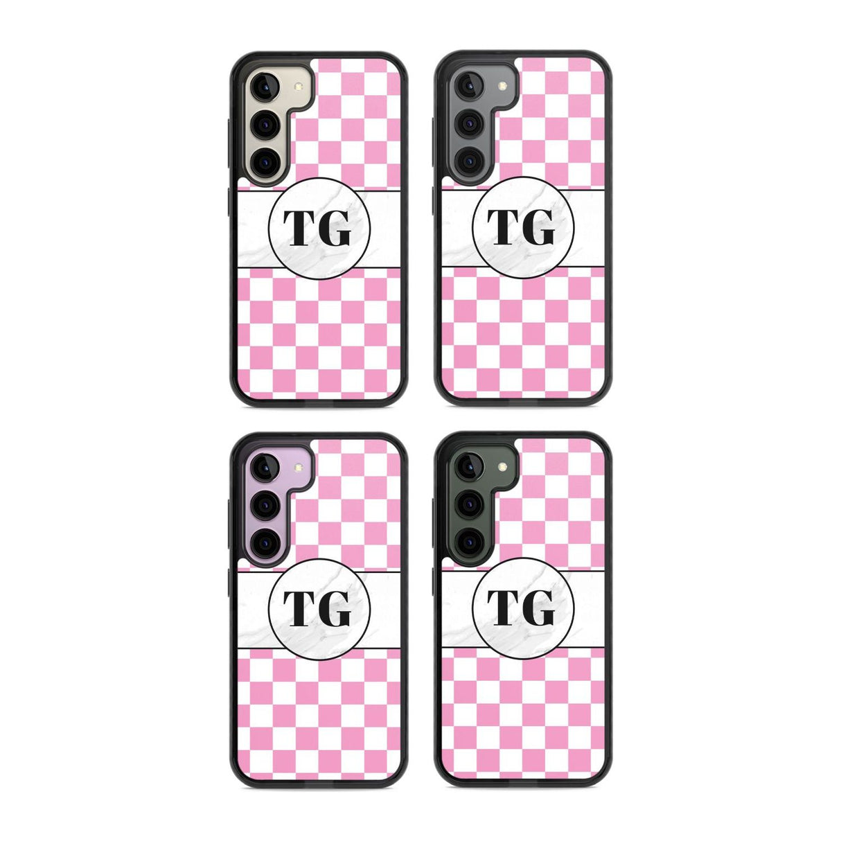 Personalised Monogrammed Pink Check Phone Case iPhone 15 Pro Max / Black Impact Case,iPhone 15 Plus / Black Impact Case,iPhone 15 Pro / Black Impact Case,iPhone 15 / Black Impact Case,iPhone 15 Pro Max / Impact Case,iPhone 15 Plus / Impact Case,iPhone 15 Pro / Impact Case,iPhone 15 / Impact Case,iPhone 15 Pro Max / Magsafe Black Impact Case,iPhone 15 Plus / Magsafe Black Impact Case,iPhone 15 Pro / Magsafe Black Impact Case,iPhone 15 / Magsafe Black Impact Case,iPhone 14 Pro Max / Black Impact Case,iPhone 1