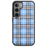 Blue Plaid Phone Case Samsung S23 / Black Impact Case,Samsung S22 / Black Impact Case Blanc Space