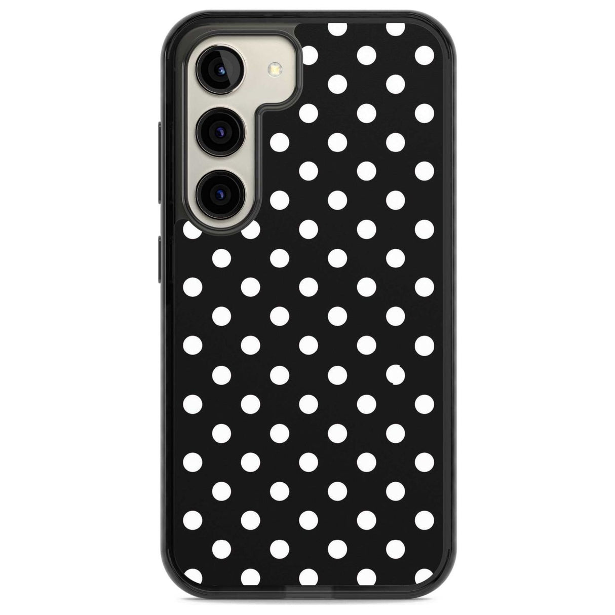 Designer Chic Black Polka Dot Phone Case Samsung S22 / Black Impact Case,Samsung S23 / Black Impact Case Blanc Space