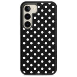 Designer Chic Black Polka Dot Phone Case Samsung S22 / Black Impact Case,Samsung S23 / Black Impact Case Blanc Space