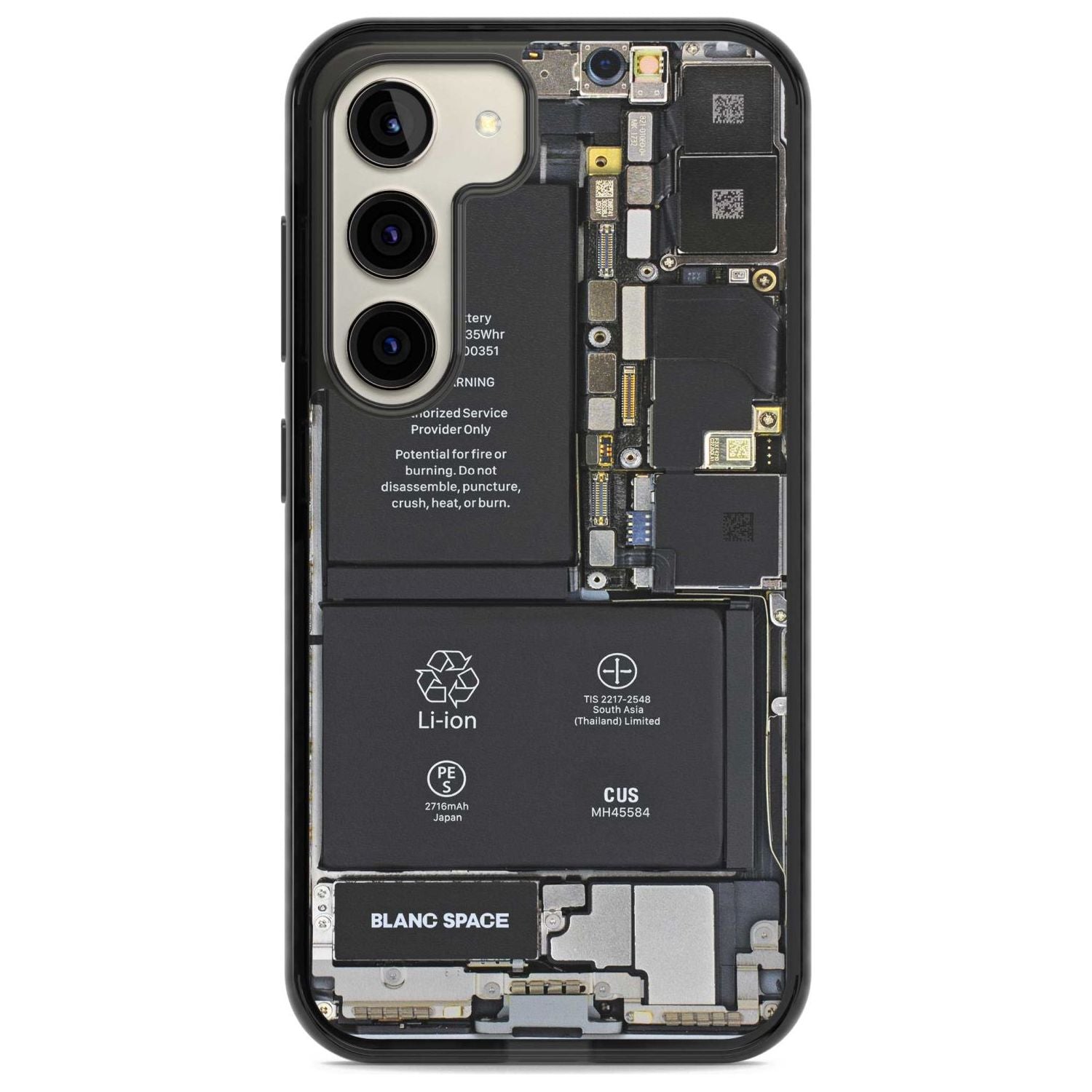 Circuit Board Teardown Phone Case Samsung S22 / Black Impact Case,Samsung S23 / Black Impact Case Blanc Space