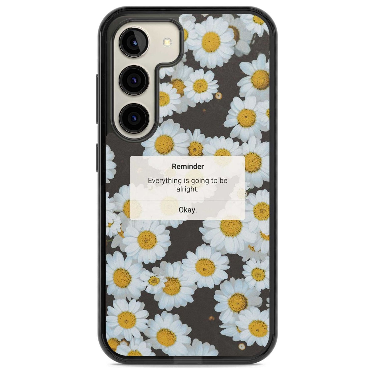 "Everything will be alright" iPhone Reminder Phone Case Samsung S22 / Black Impact Case,Samsung S23 / Black Impact Case Blanc Space